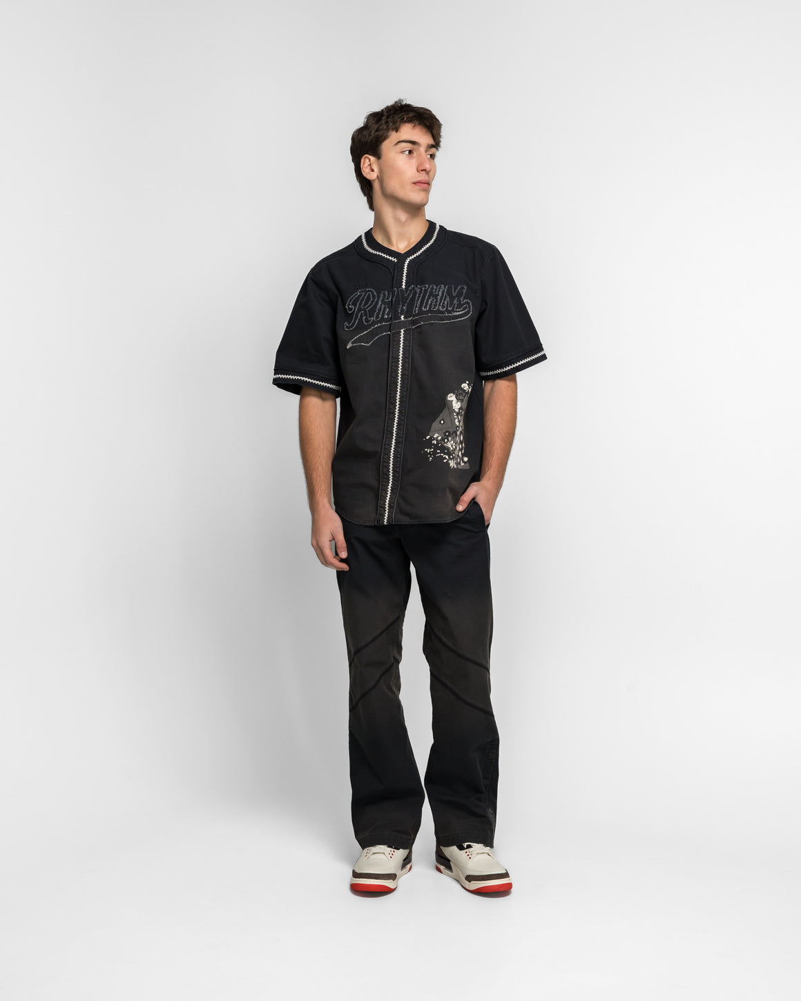Jordan - Jordan SS Jersey x NOMARHYTHM TEXTILE - Black/University Red/White - UP THERE