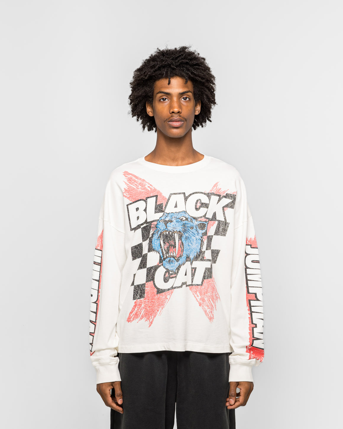 Jordan - M J Black Cat LS Tee - Ivory - UP THERE