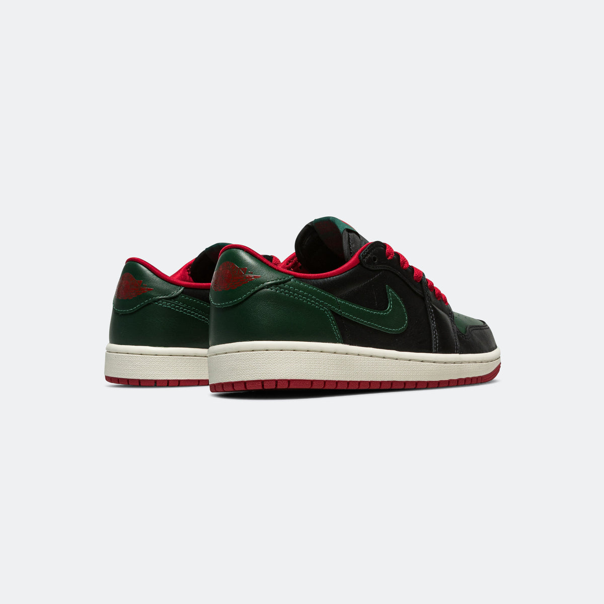 Womens Air Jordan 1 Low OG - Black/Gorge Green-Varsity Red-Sail | UP THERE