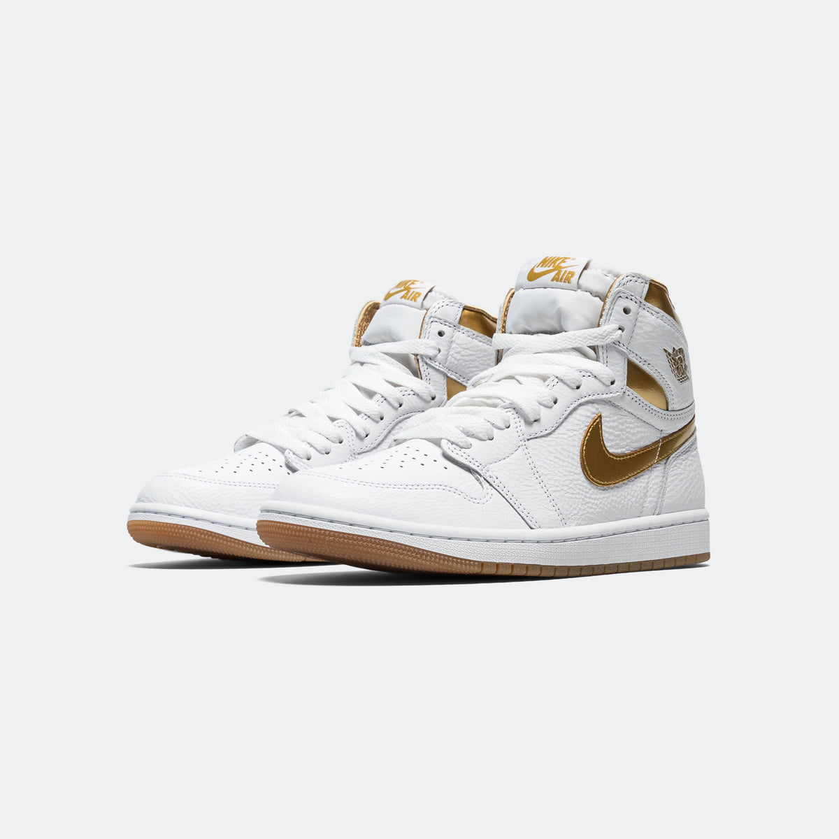 Nike Womens Air Jordan 1 High - White/Metallic Gold | UP THERE