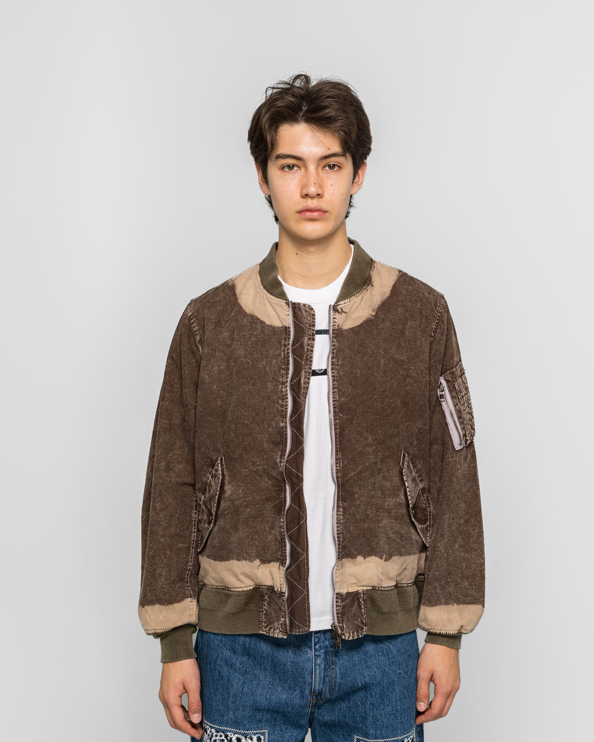 NOMARHYTHM TEXTILE - Hand Dye Flight Jacket - Brown | UP THERE