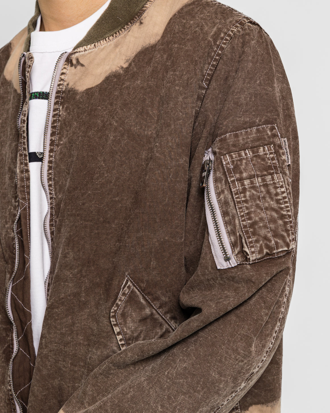 NOMARHYTHM TEXTILE - Hand Dye Flight Jacket - Brown | UP THERE