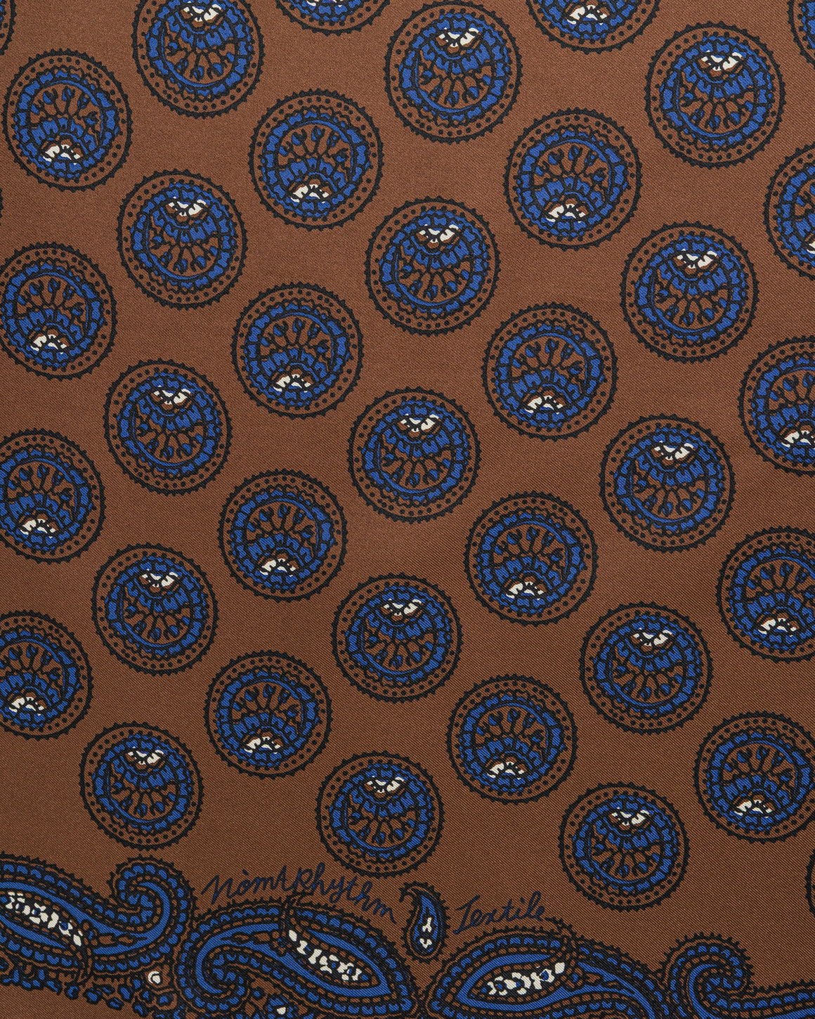 NOMARHYTHM TEXTILE - Paisley Silk Bandana Scarf - Brown - UP THERE