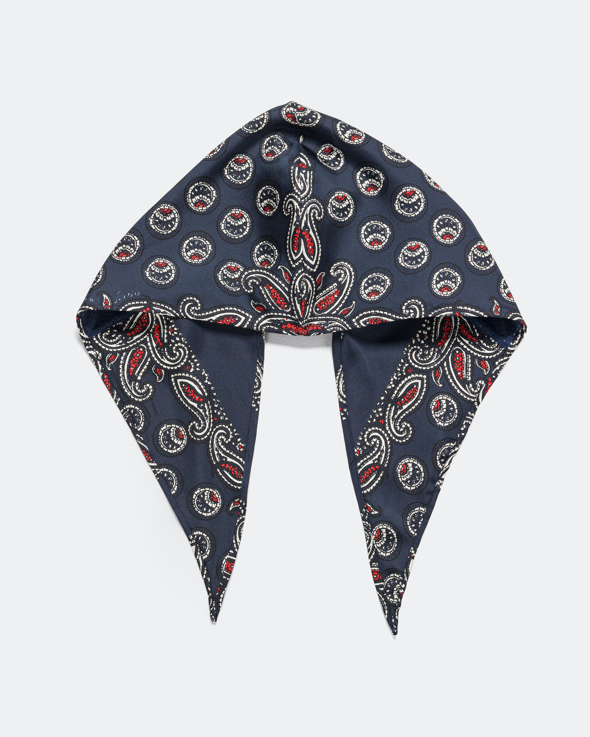 NOMARHYTHM TEXTILE - Paisley Silk Hoody Scarf - Navy - UP THERE
