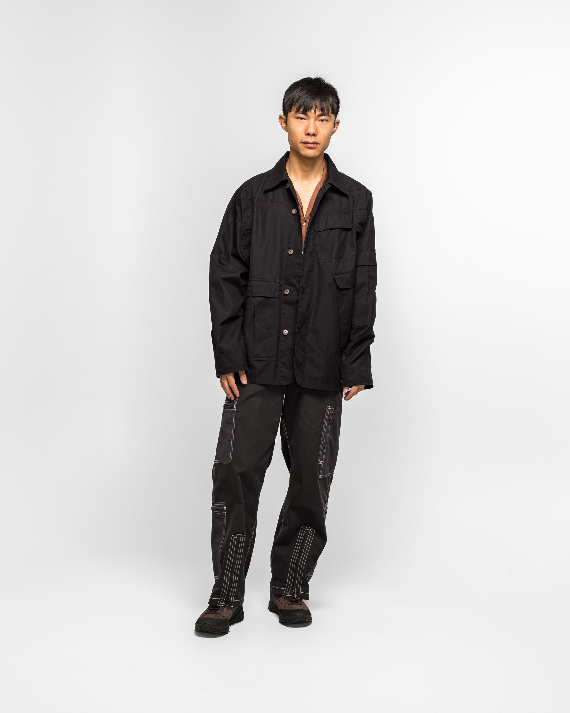 NOMARHYTHM TEXTILE - Rebuild Coverall Jacket x Needles - Black