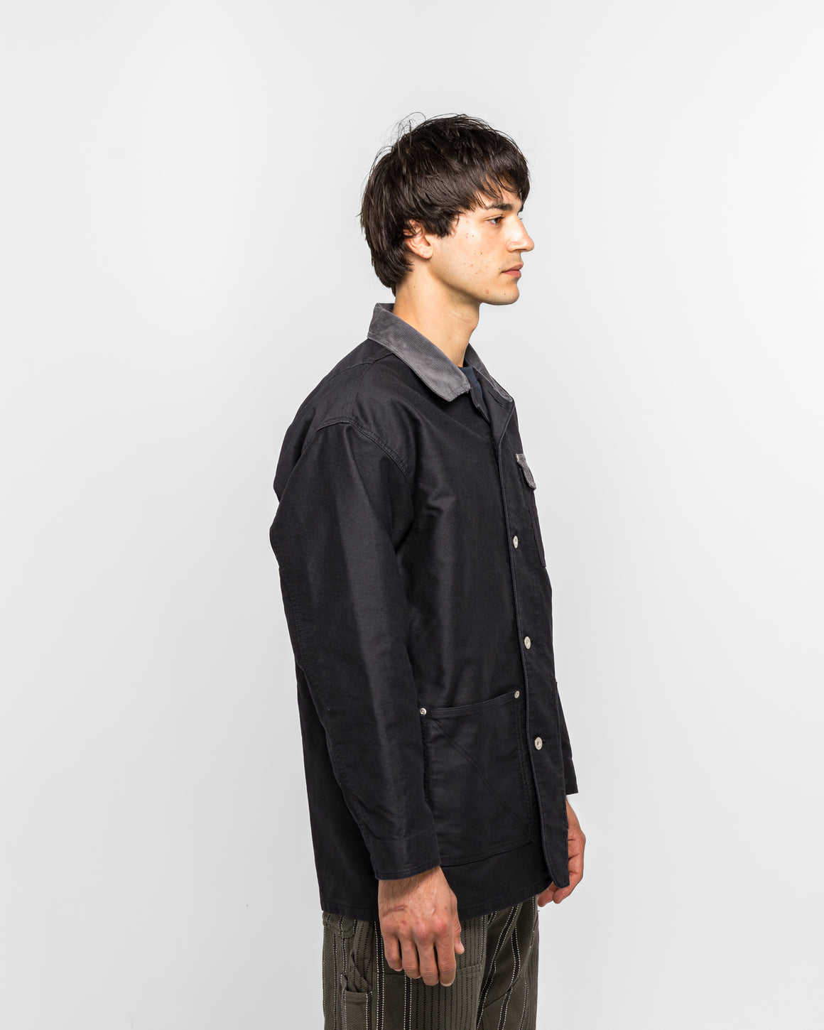 NOMARHYTHM TEXTILE - French Work Coverall Jacket - Black - UP THERE