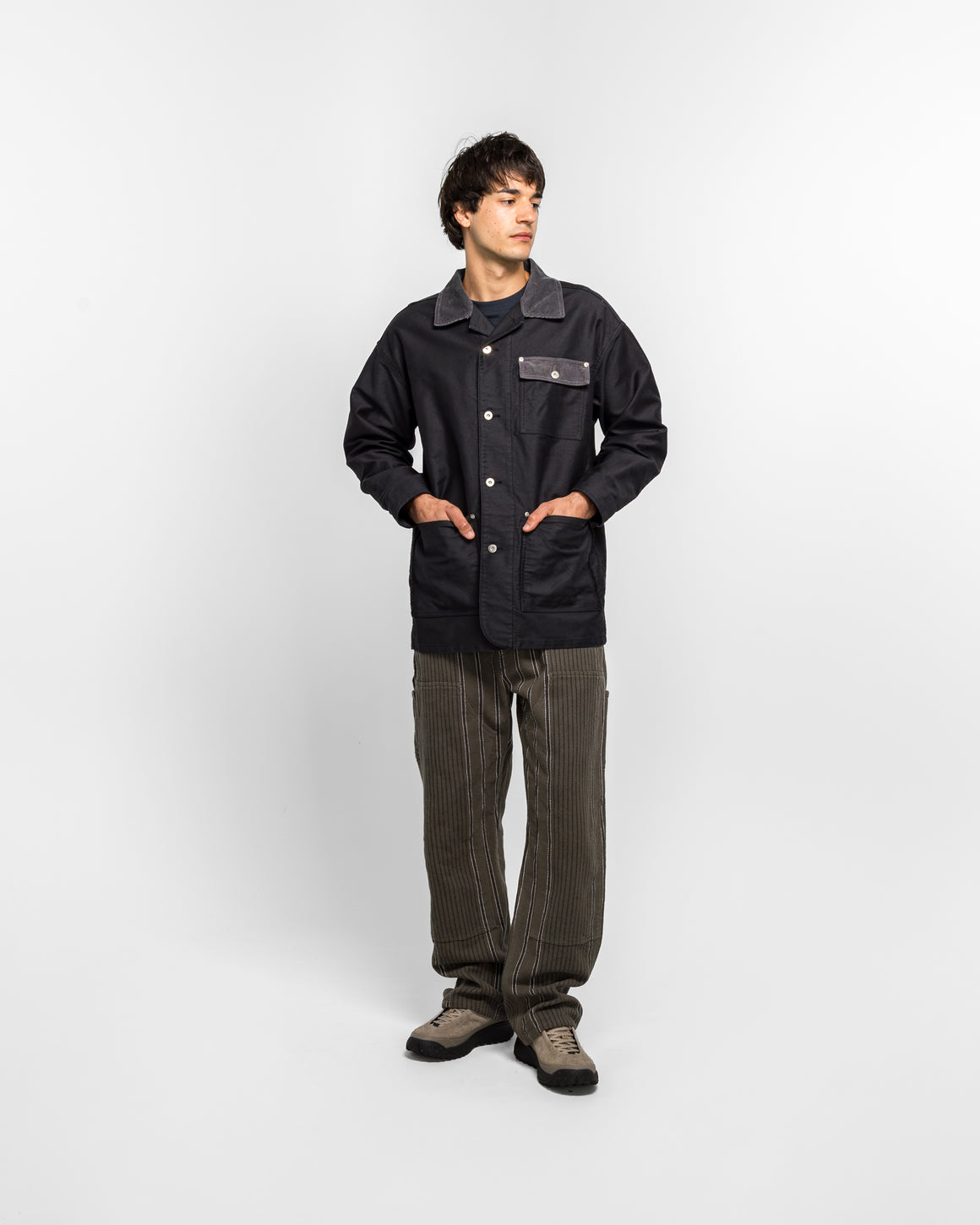 NOMARHYTHM TEXTILE - French Work Coverall Jacket - Black - UP THERE