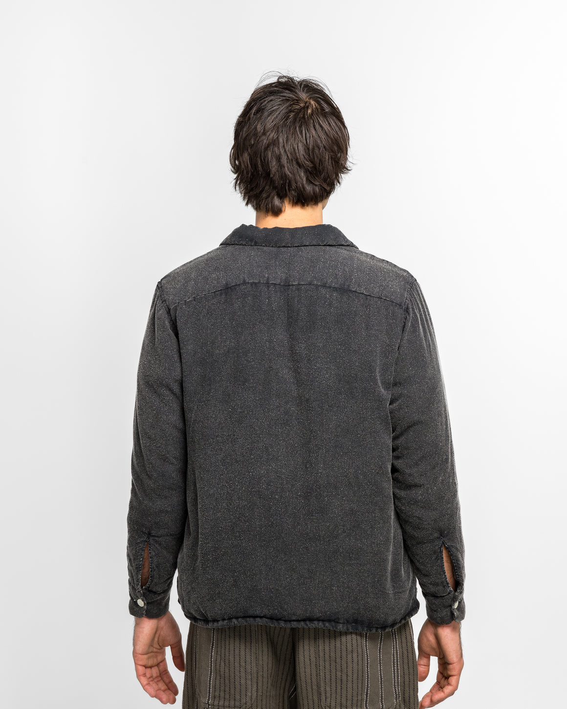 NOMARHYTHM TEXTILE - Hand Dye Puffer Shirt - Black - UP THERE