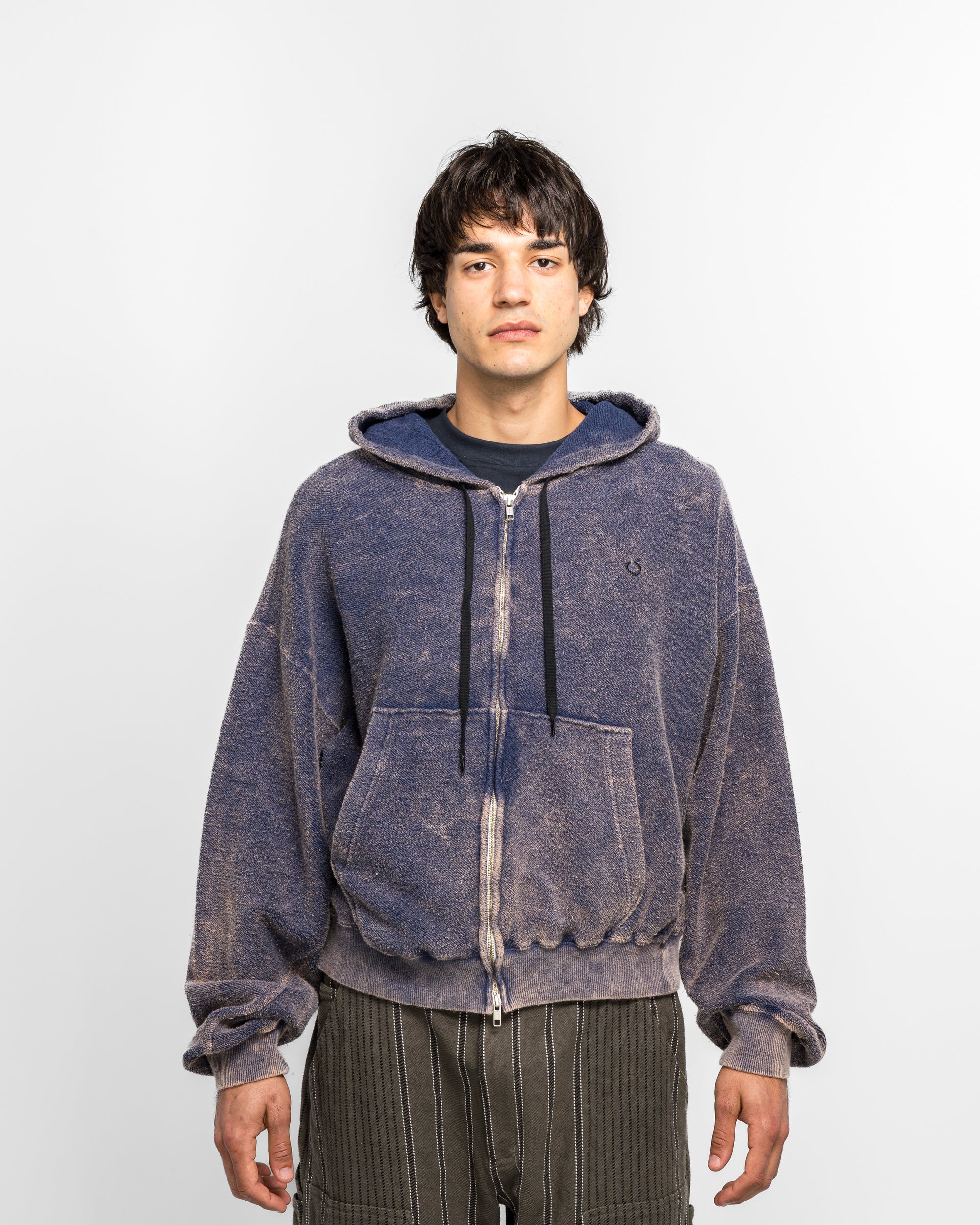 NOMARHYTHM TEXTILE - Hand Dye Twist Parka - Navy | UP THERE