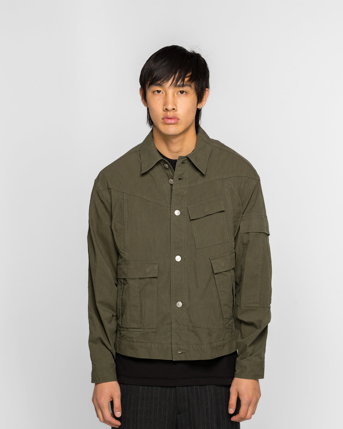 NOMARHYTHM TEXTILE - Noma X Needles Rebuild Tracker Jacket - Olive - UP THERE