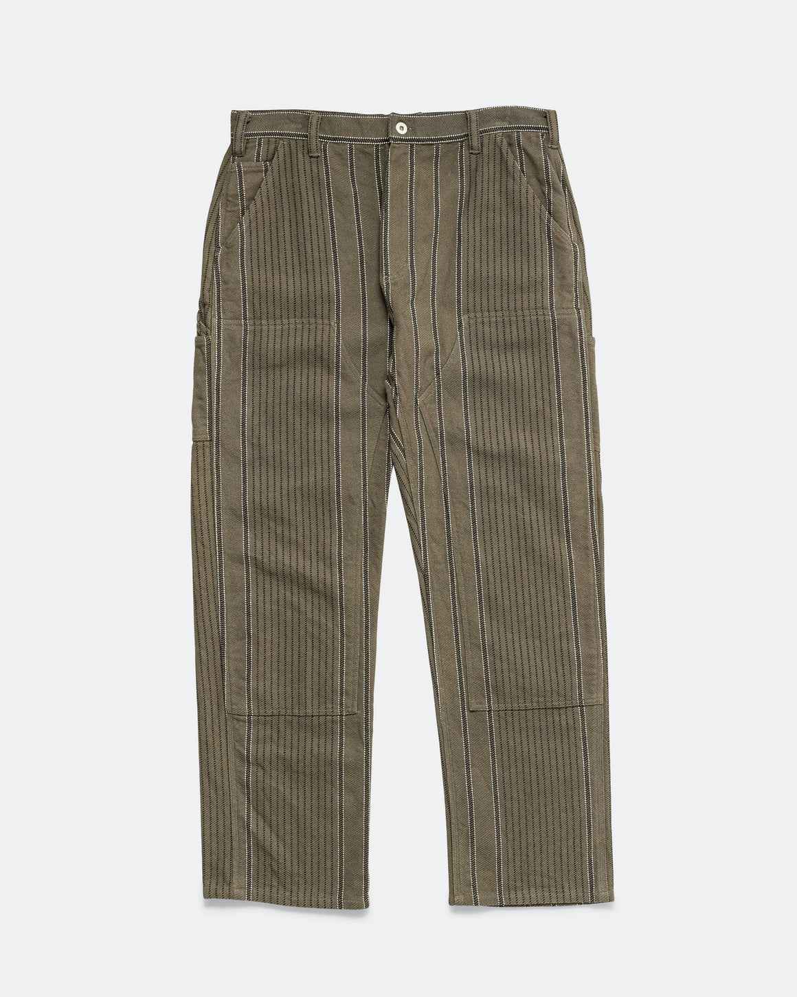 NOMARHYTHM TEXTILE - Stripe Double Knee Work Pants - Grey - UP THERE