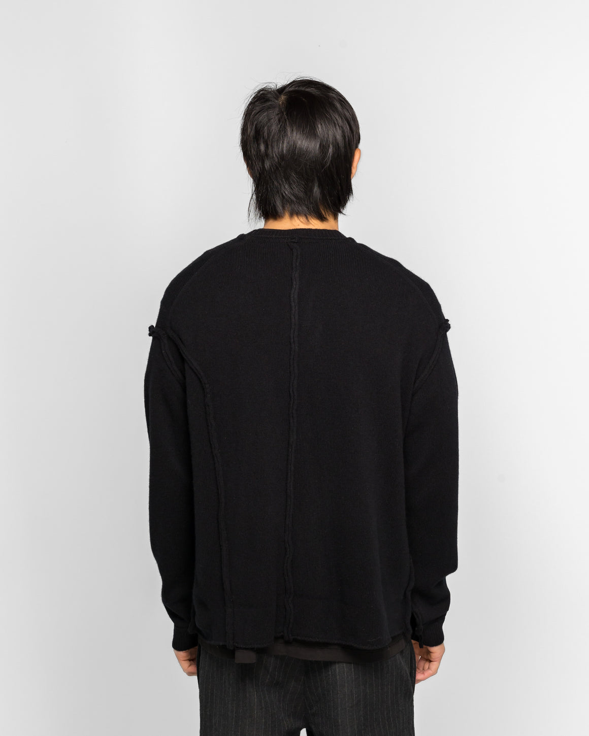 NOMARHYTHM TEXTILE - Patchwork Cut-Off Sweater - Black - UP THERE