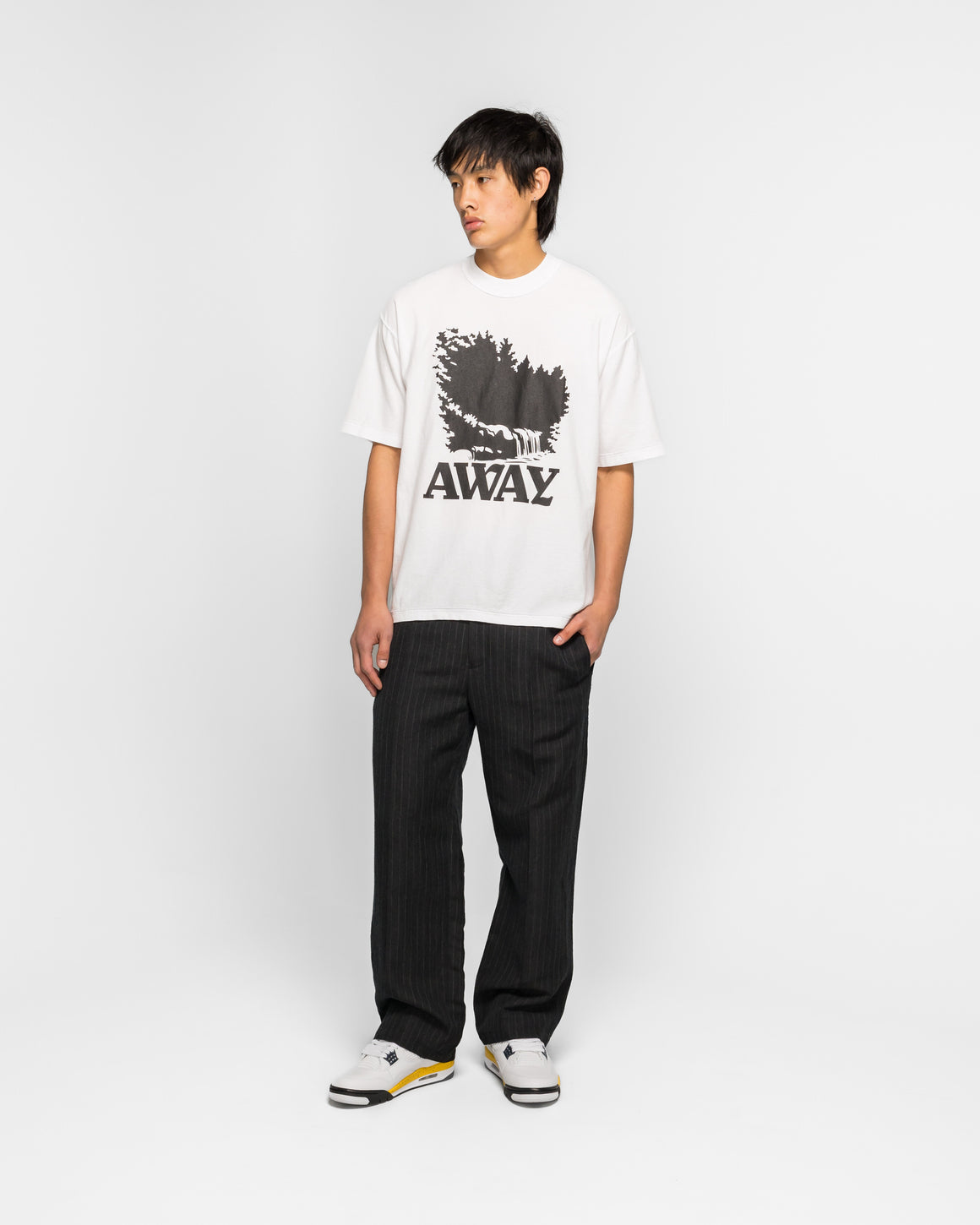 NOMARHYTHM TEXTILE - Pin-Stripe Trousers - Gray - UP THERE