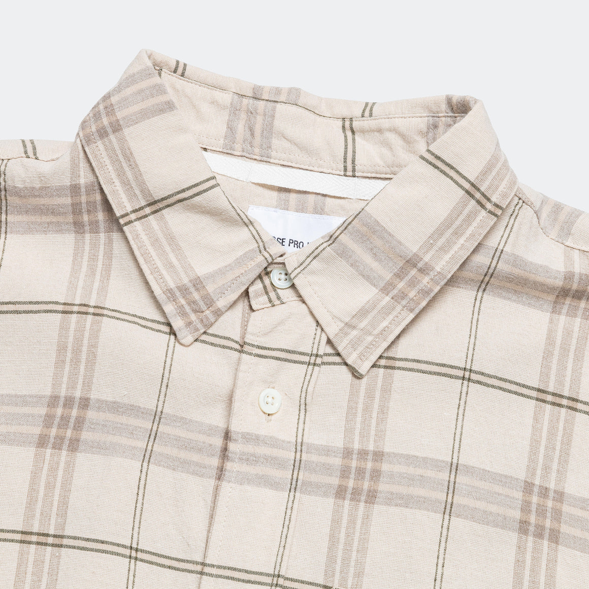 Norse Projects - Algot Relaxed Textured Check Shirt - Oatmeal - UP THERE