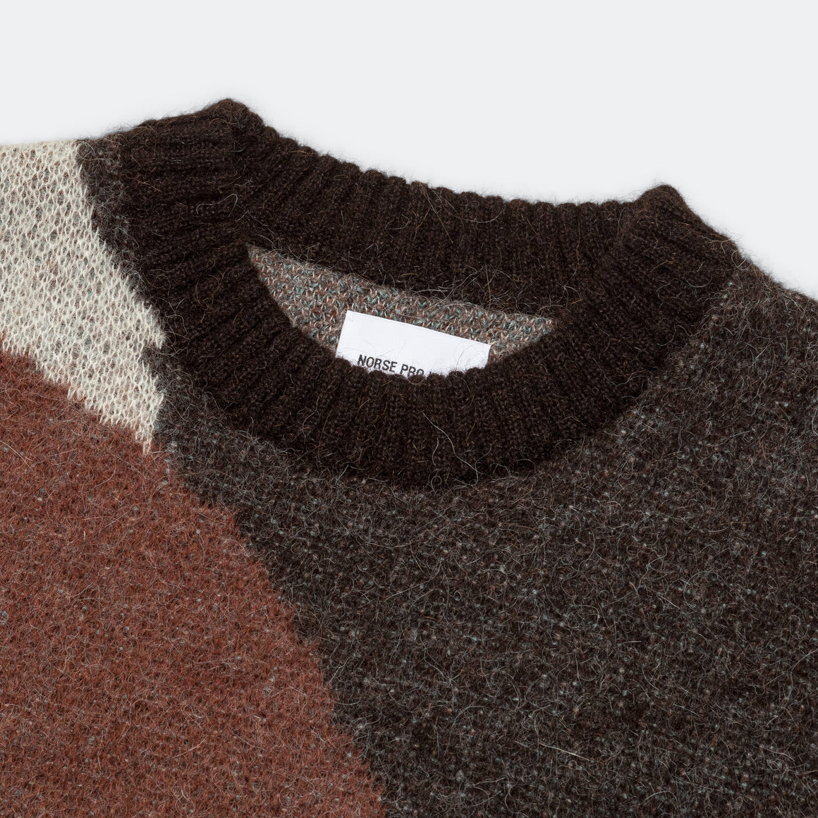 Norse Projects - Arild Alpaca Mohair Jacquard Sweater - Espresso - UP THERE