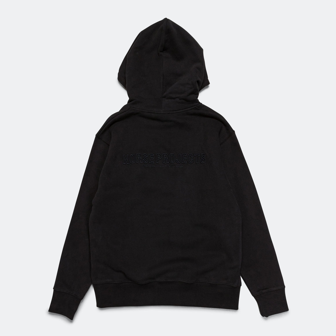 Norse Projects - Arne Relaxed Organic Brushed Fleece N Logo Hoodie - Black - UP THERE
