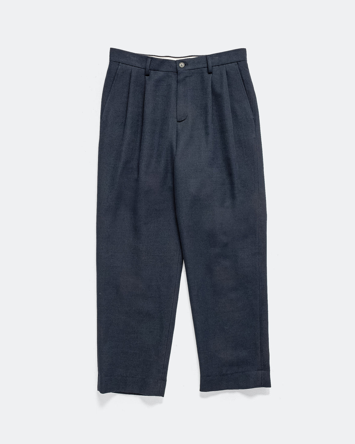 Norse Projects - Benn Relaxed Cavalry Cotton Wool Pleated Trouser - Dark Navy - UP THERE