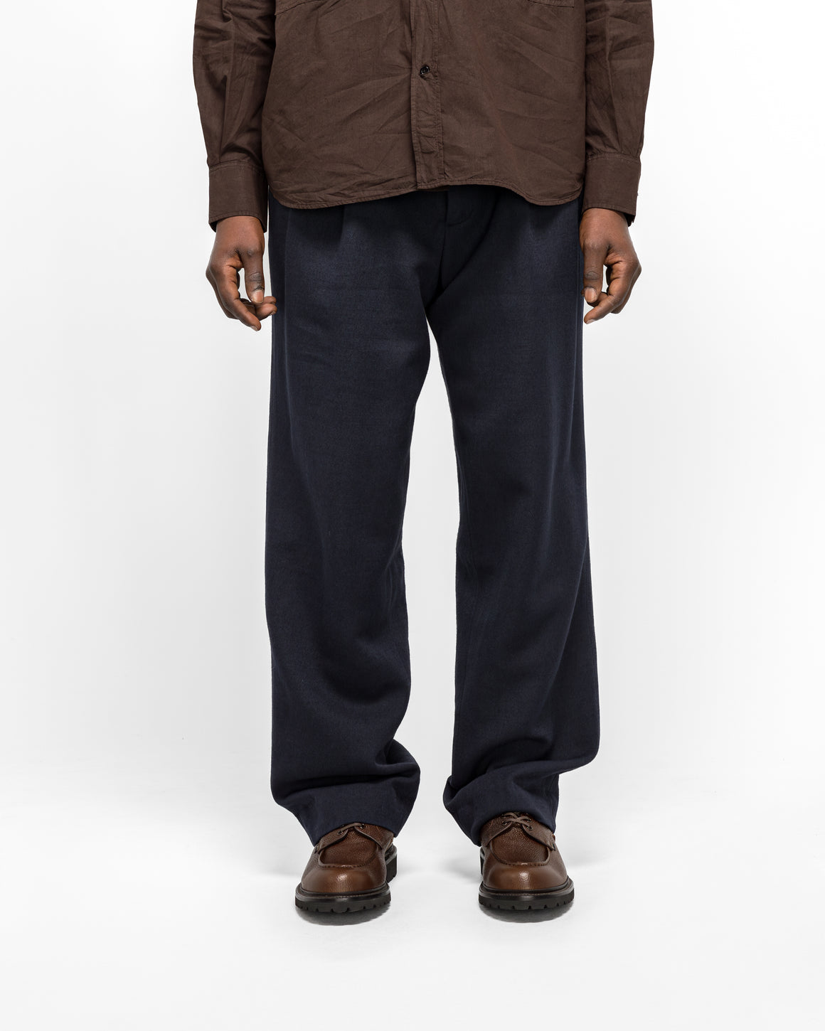 Norse Projects - Benn Relaxed Cavalry Cotton Wool Pleated Trouser - Dark Navy - UP THERE