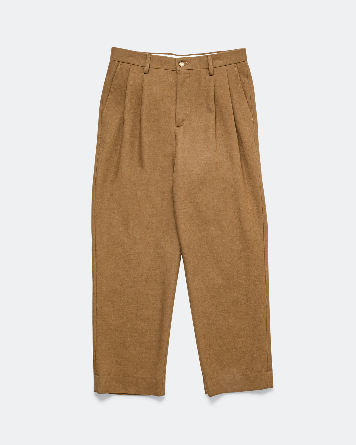Norse Projects - Benn Relaxed Cavalry Cotton Wool Pleated Trouser - Oak - UP THERE