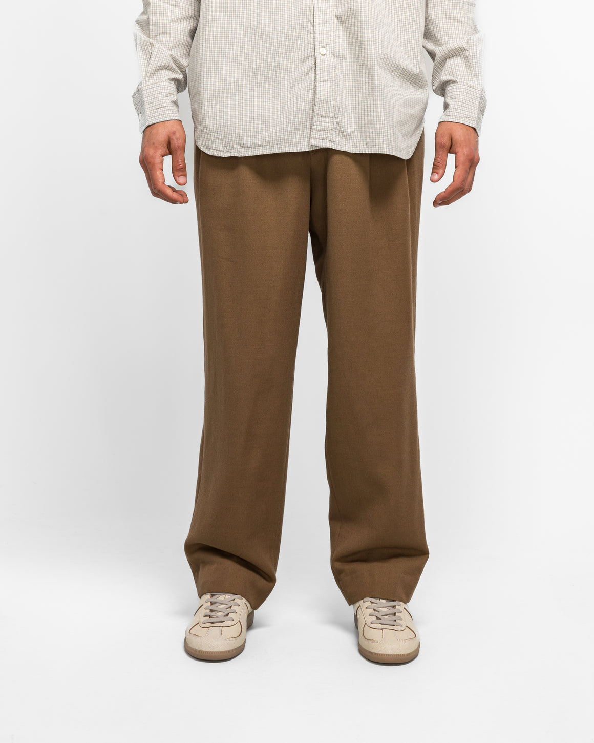 Norse Projects - Benn Relaxed Cavalry Cotton Wool Pleated Trouser - Oak - UP THERE