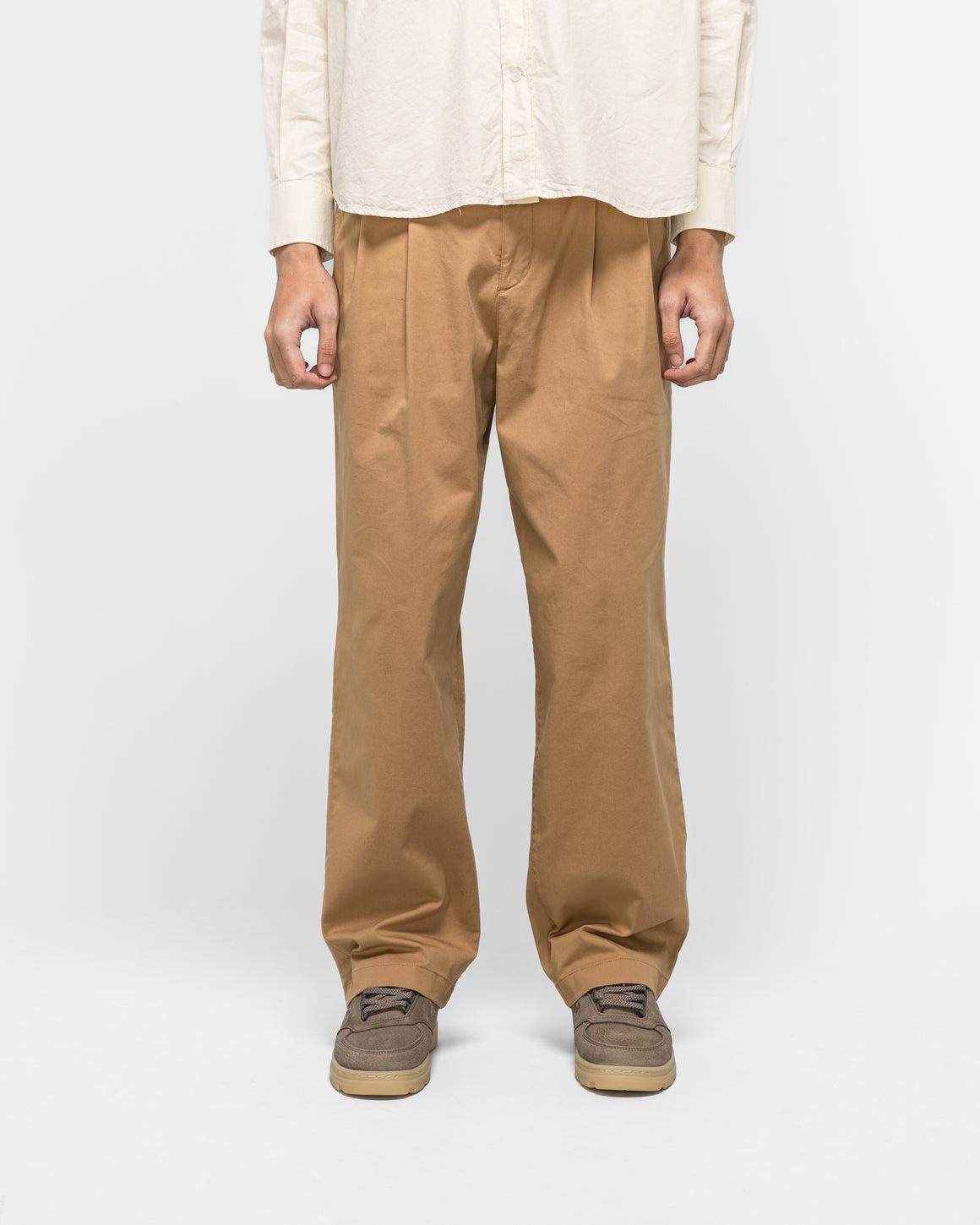 Norse Projects - Benn Relaxed Twill Pleated Trouser - Utility Khaki - UP THERE