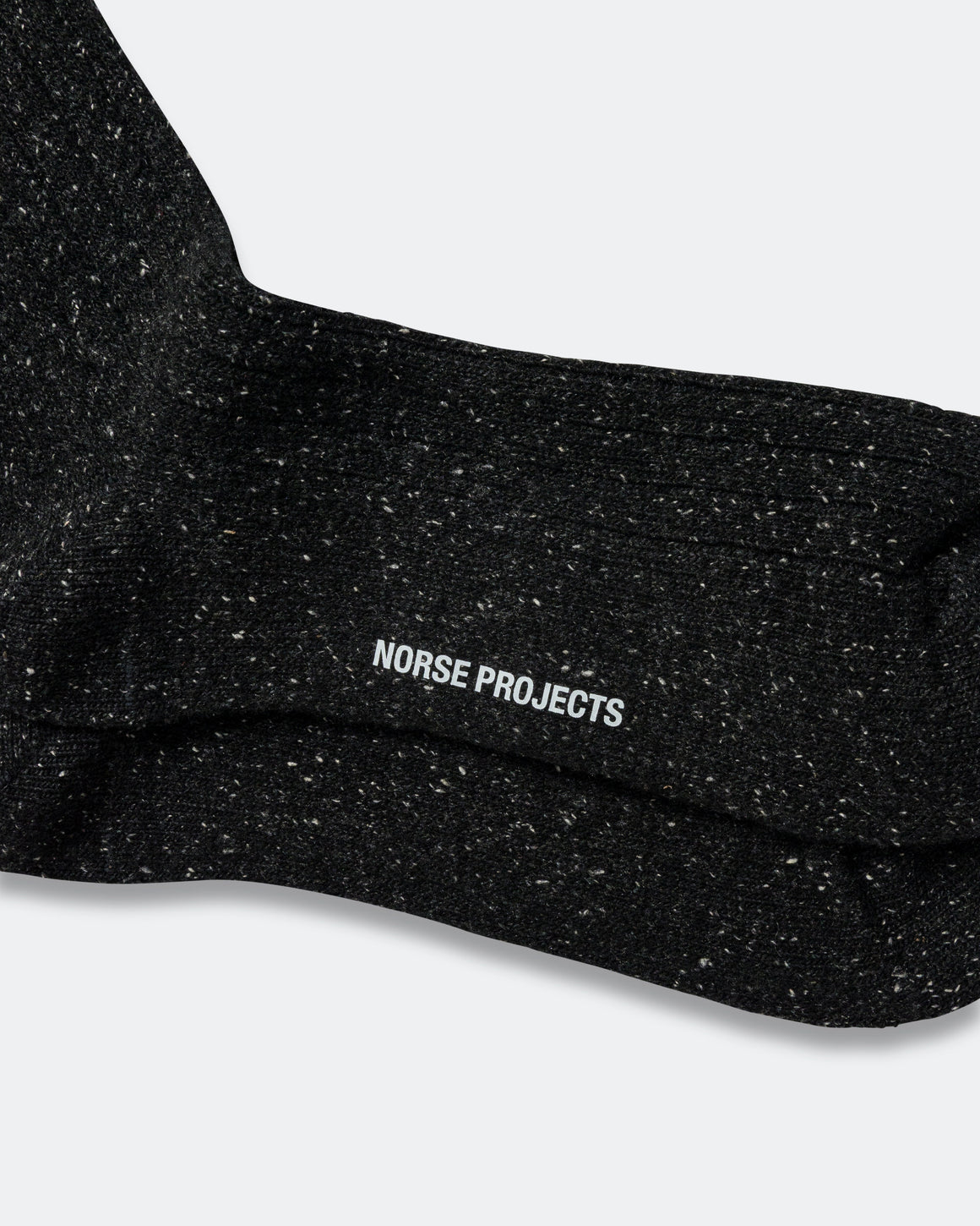 Norse Projects - Bjarki Neps Wool Rib Sock - Charcoal Melange - UP THERE
