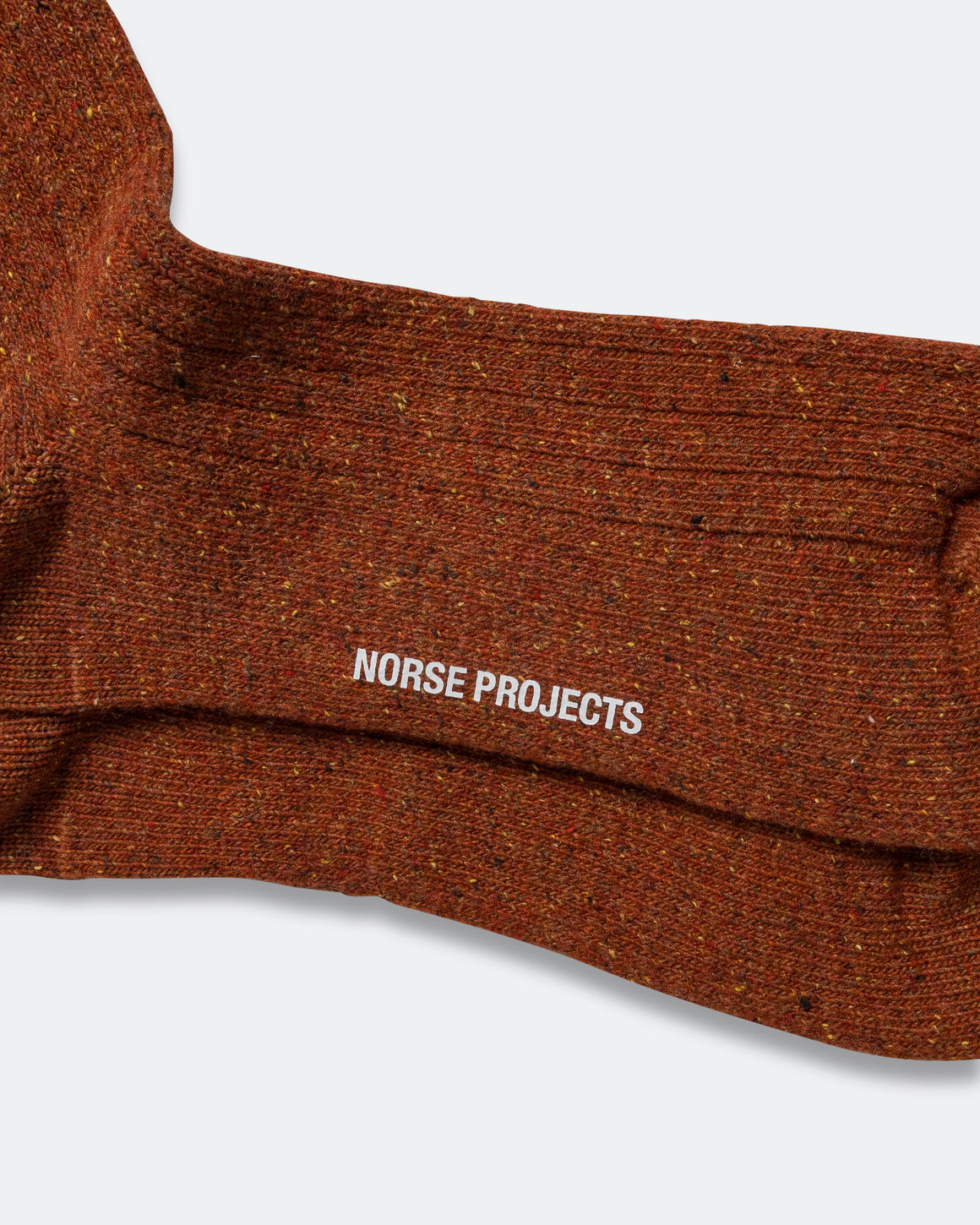 Norse Projects - Bjarki Neps Wool Rib Sock - Golden Orange - UP THERE