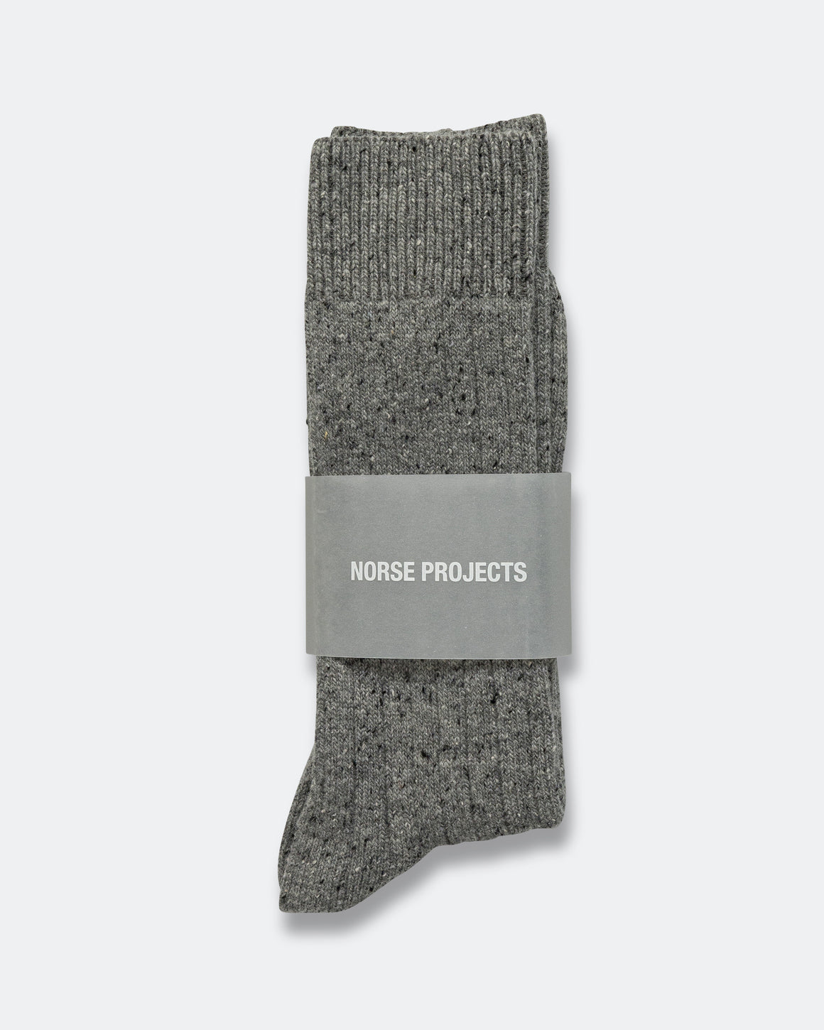 Norse Projects - Bjarki Neps Wool Rib Sock - Grey Melange - UP THERE