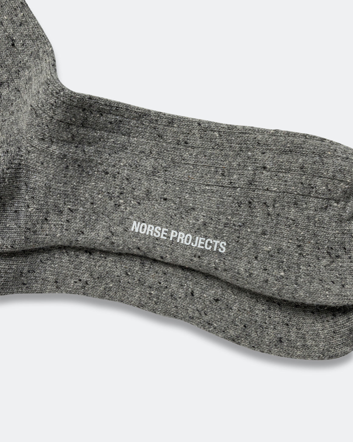 Norse Projects - Bjarki Neps Wool Rib Sock - Grey Melange - UP THERE