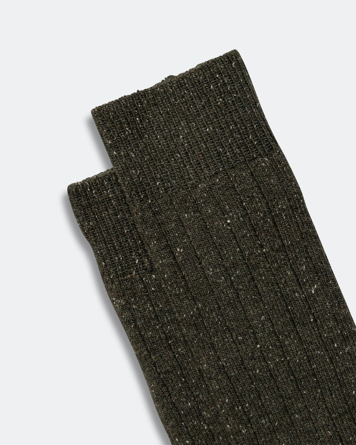 Norse Projects - Bjarki Neps Wool Rib Sock - Olive Night - UP THERE
