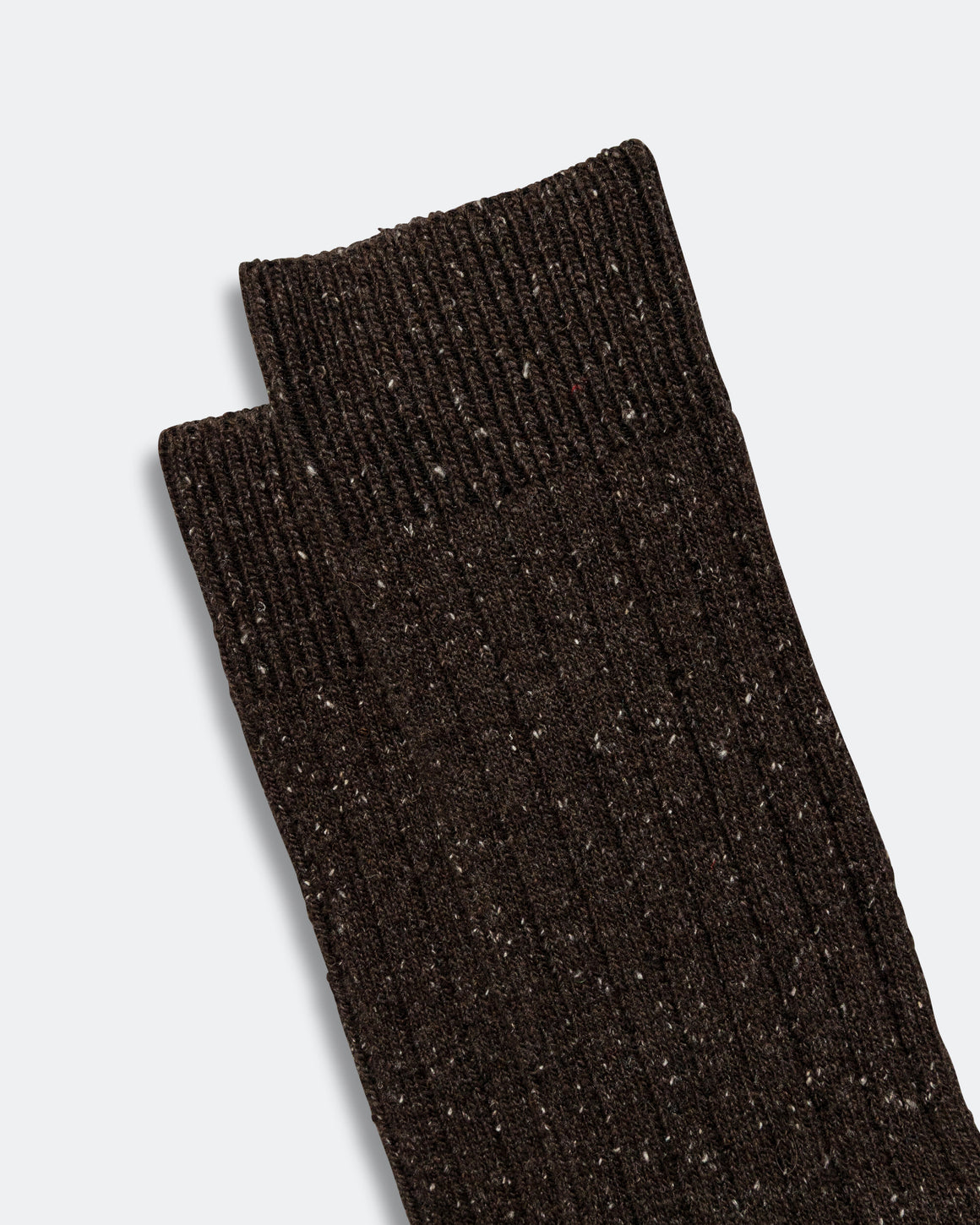 Norse Projects - Bjarki Neps Wool Rib Sock - Seal Brown - UP THERE