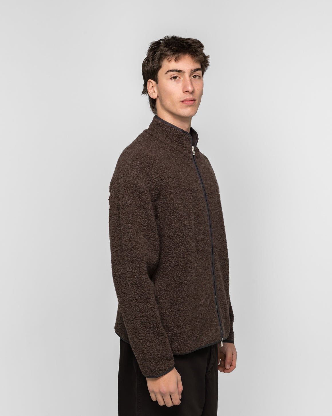 Norse Projects - Bjerget Sherpa Wool Fleece Jacket - Delicioso Brown - UP THERE