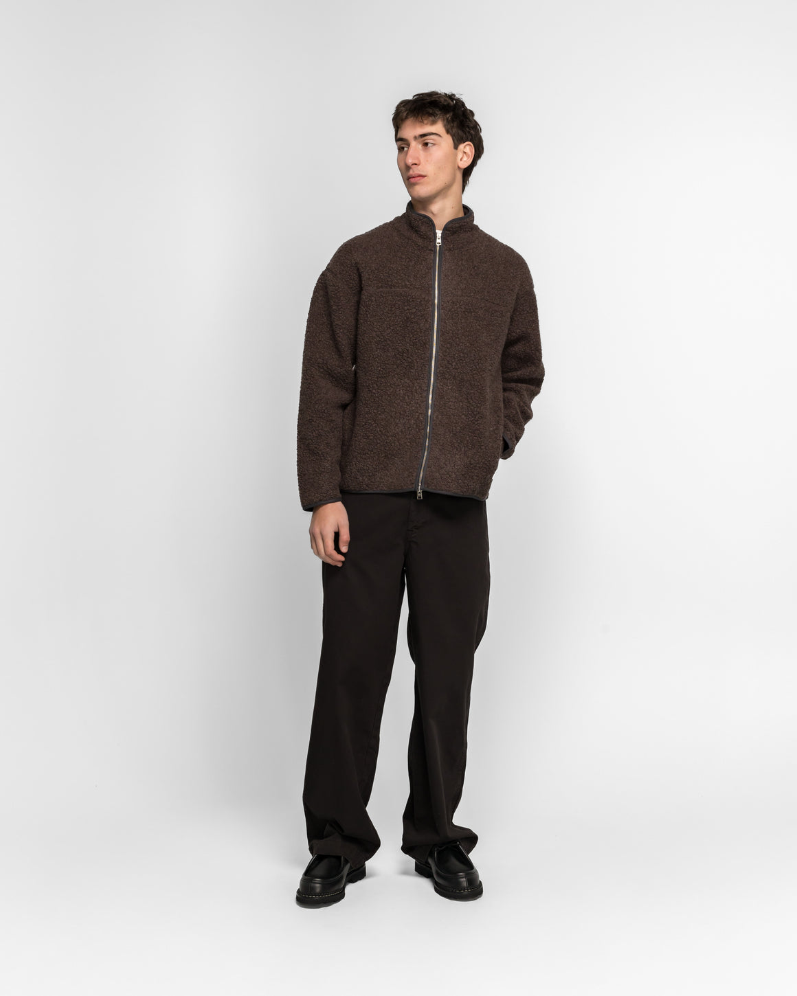 Norse Projects - Bjerget Sherpa Wool Fleece Jacket - Delicioso Brown - UP THERE