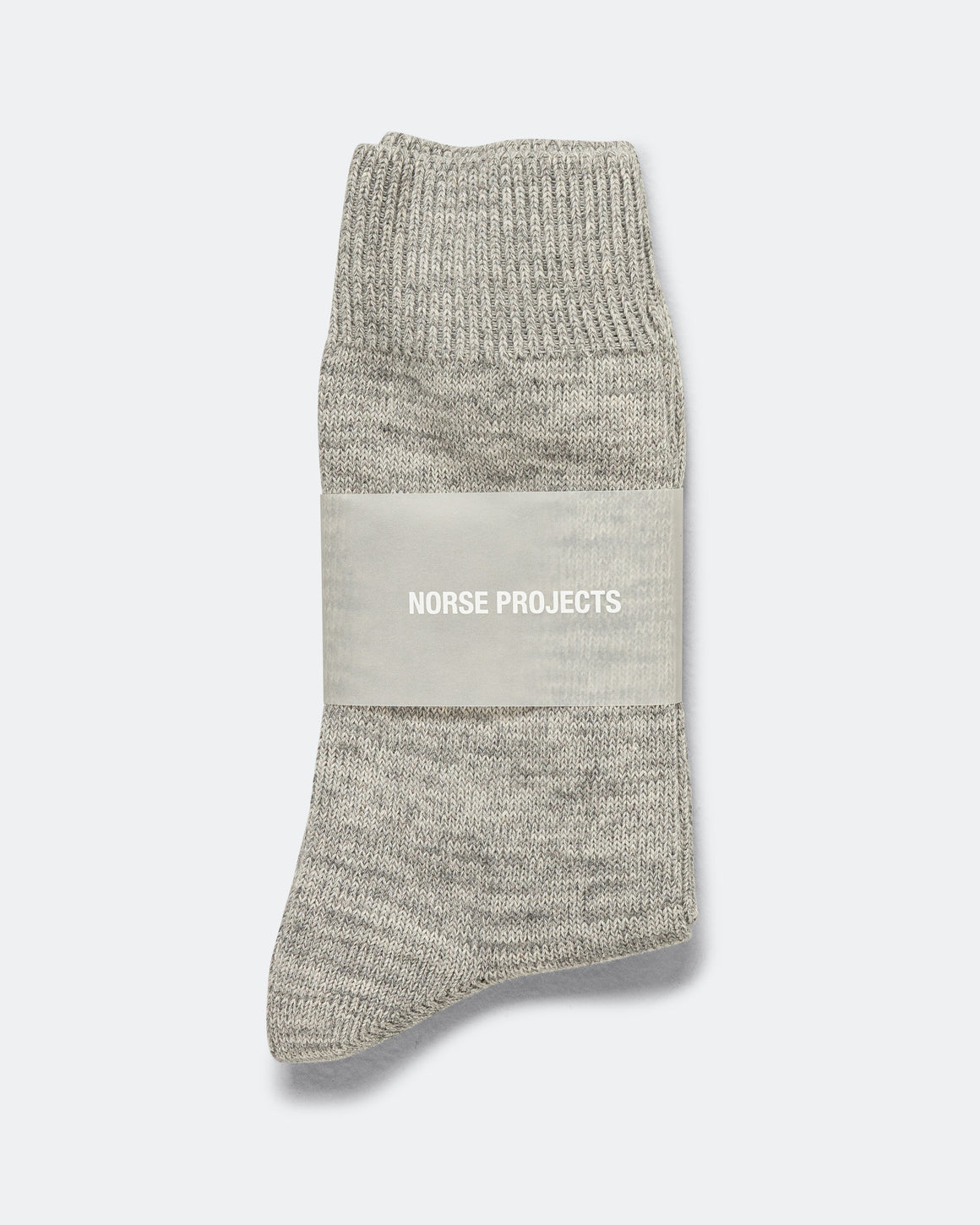 Norse Projects - Bykle Heavy Cotton Twist Sock - Light Grey Melange - UP THERE
