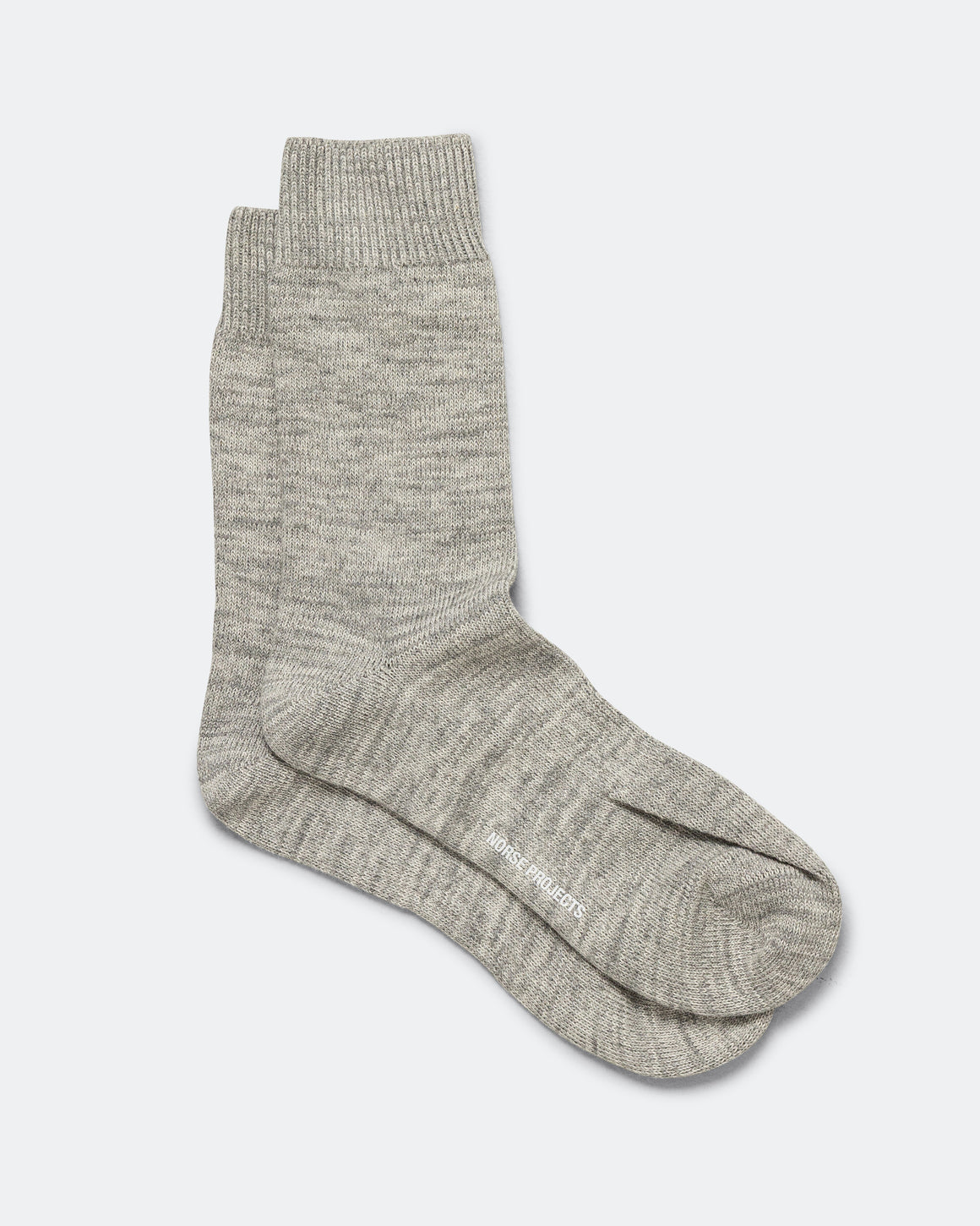 Norse Projects - Bykle Heavy Cotton Twist Sock - Light Grey Melange - UP THERE