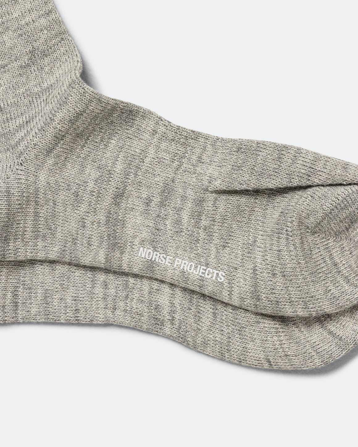 Norse Projects - Bykle Heavy Cotton Twist Sock - Light Grey Melange - UP THERE