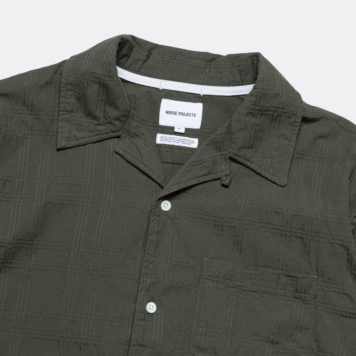 Norse Projects - Carsten Relaxed Dobby Check Shirt - Spruce Green - UP THERE