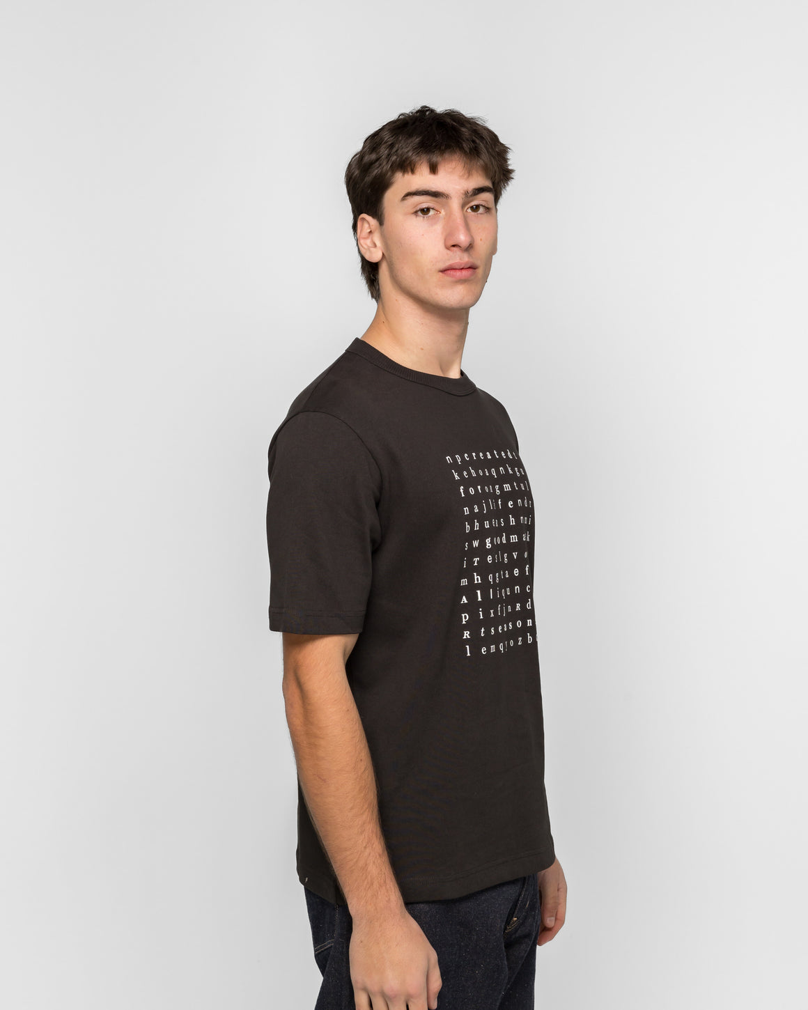Norse Projects - Elmelunde Organic Dry Cotton Crossword T-shirt - Black - UP THERE