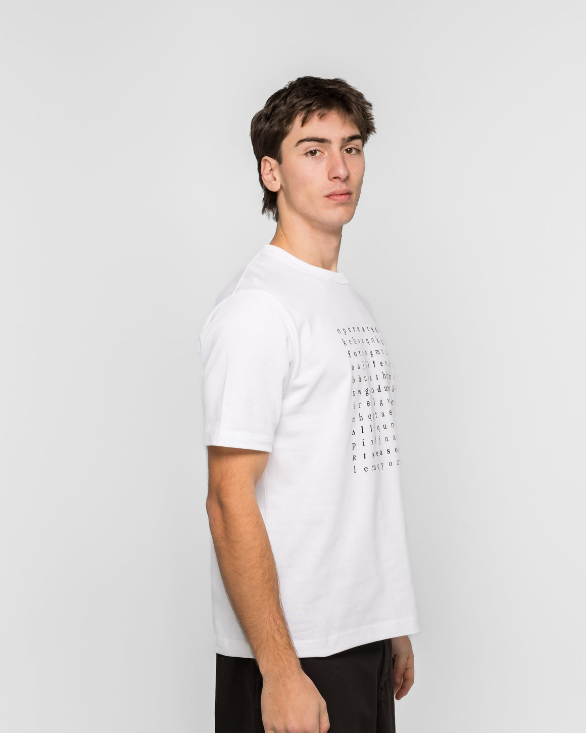Norse Projects - Elmelunde Organic Dry Cotton Crossword T-shirt - White - UP THERE