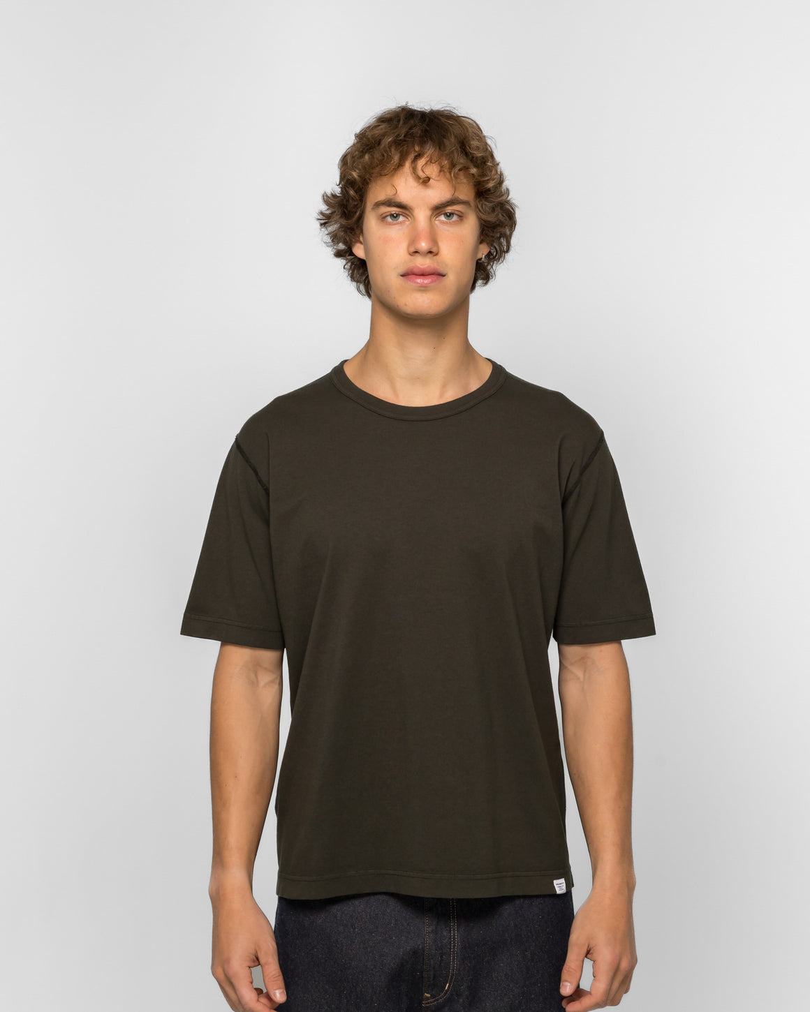 Norse Projects - Elmelunde Soft Compact Cotton T-shirt - Beech Green - UP THERE