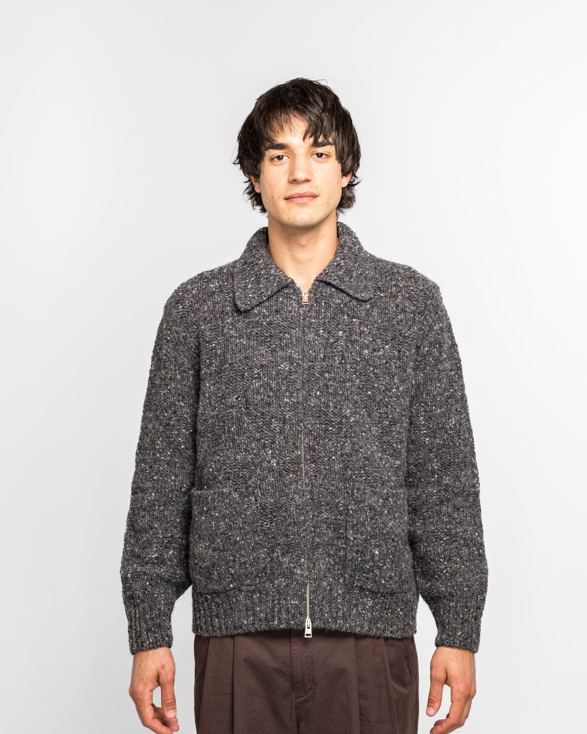 Norse Projects - Erik Donegal Diamond Jacket - Charcoal Grey - UP THERE