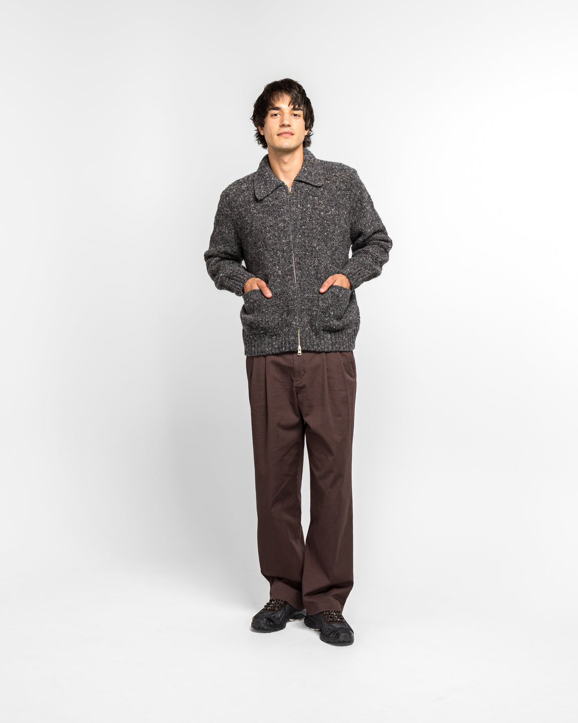 Norse Projects - Erik Donegal Diamond Jacket - Charcoal Grey - UP THERE