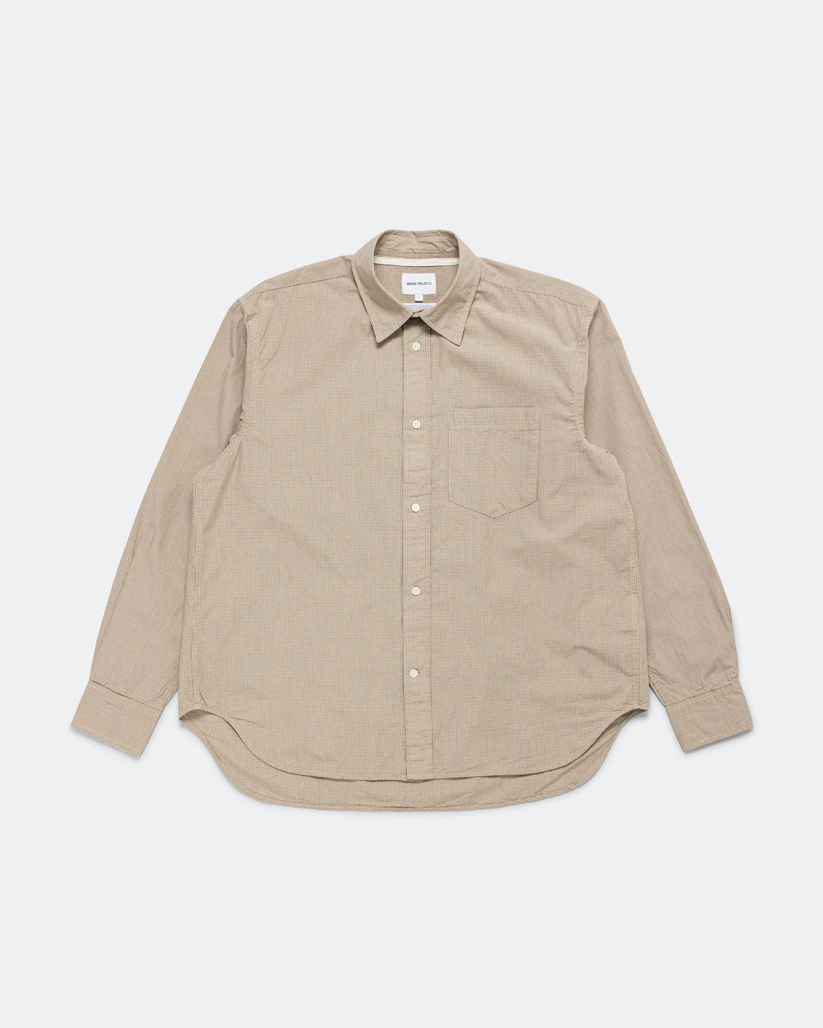 Norse Projects - Espevik Oversize Micro Poplin Check Shirt - Oatmeal - UP THERE
