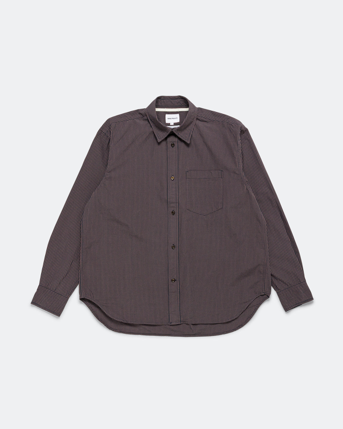 Norse Projects - Espevik Oversize Poplin Check Shirt - Dark Navy Check - UP THERE