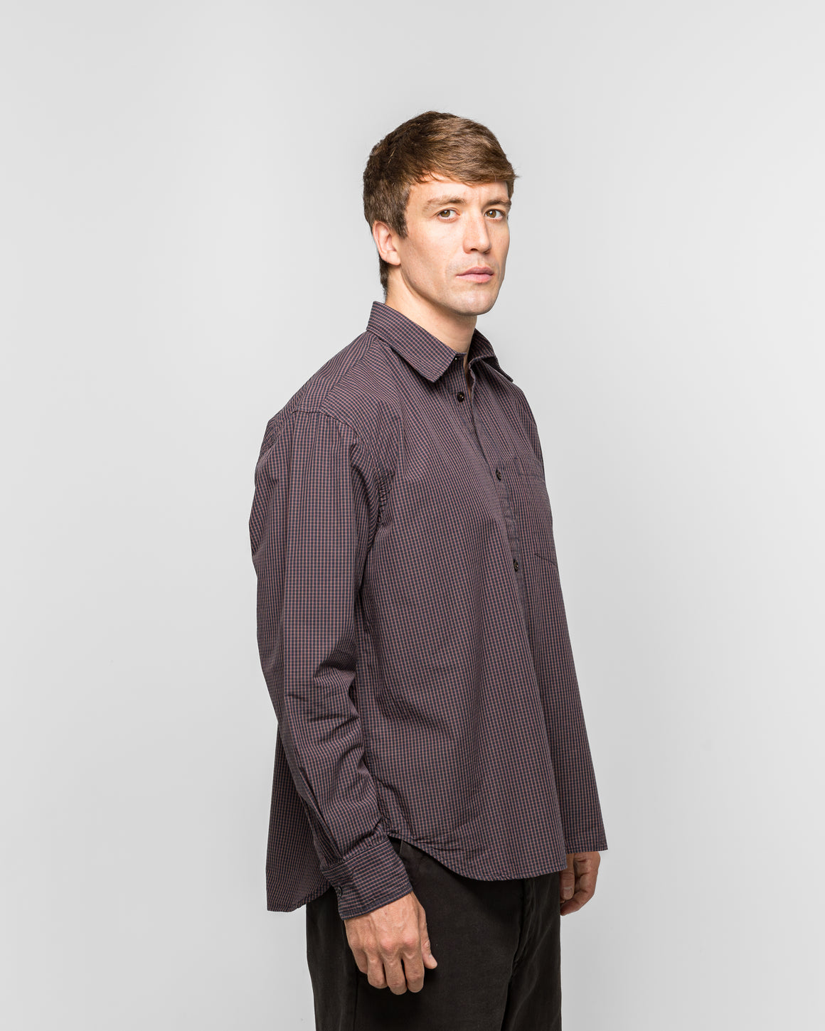 Norse Projects - Espevik Oversize Poplin Check Shirt - Dark Navy Check - UP THERE