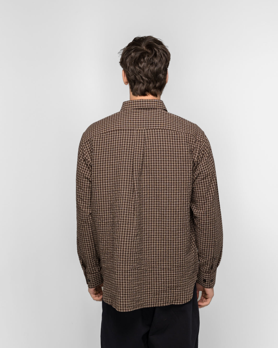 Norse Projects - Espevik Oversized Check Shirt - Delicioso Brown - UP THERE
