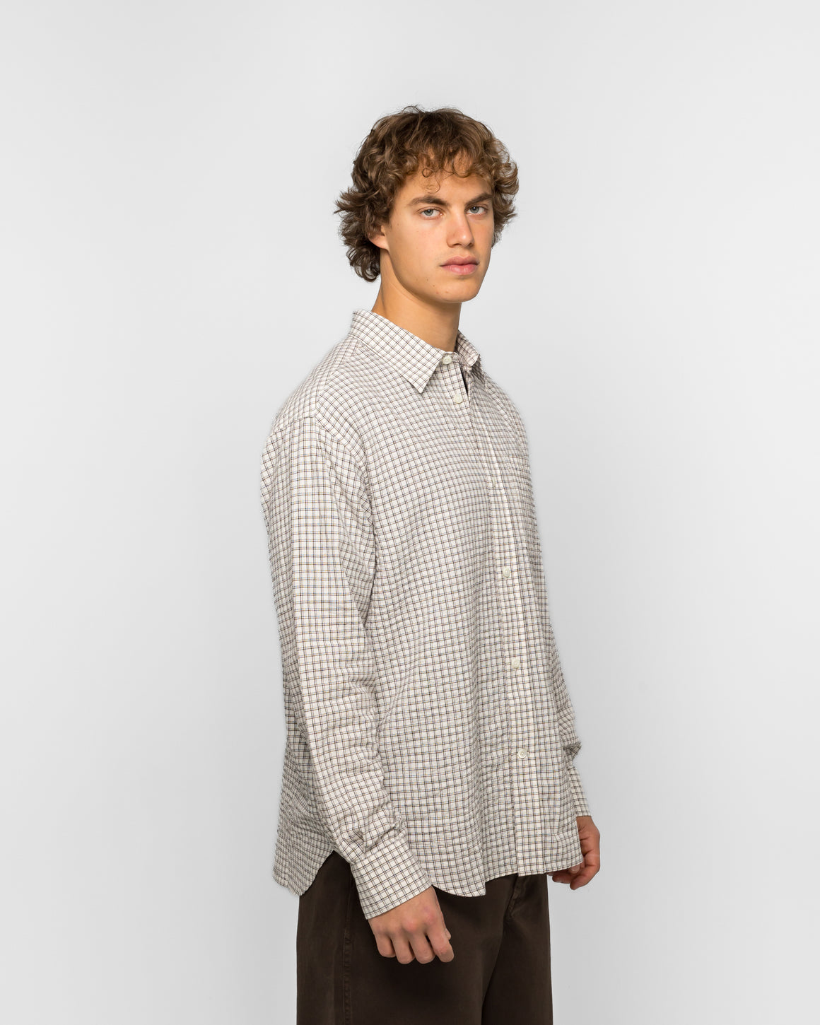 Norse Projects - Espevik Oversized Check Shirt - Natural Ecru - UP THERE