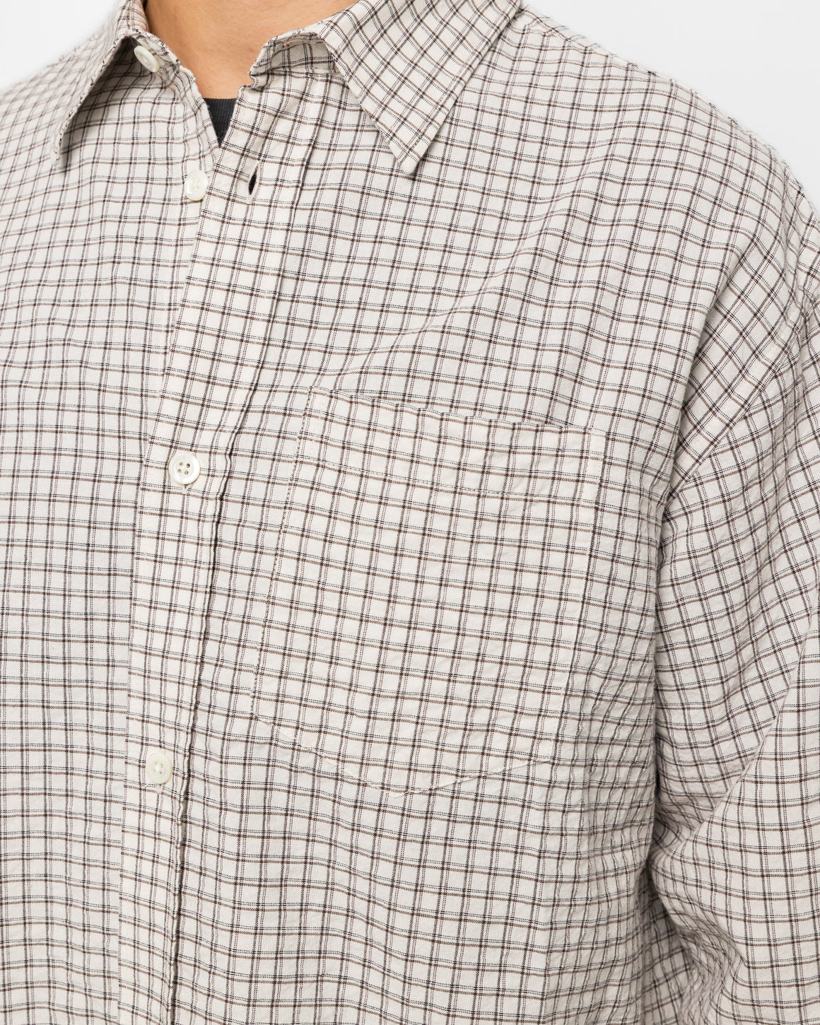 Norse Projects - Espevik Oversized Check Shirt - Natural Ecru - UP THERE