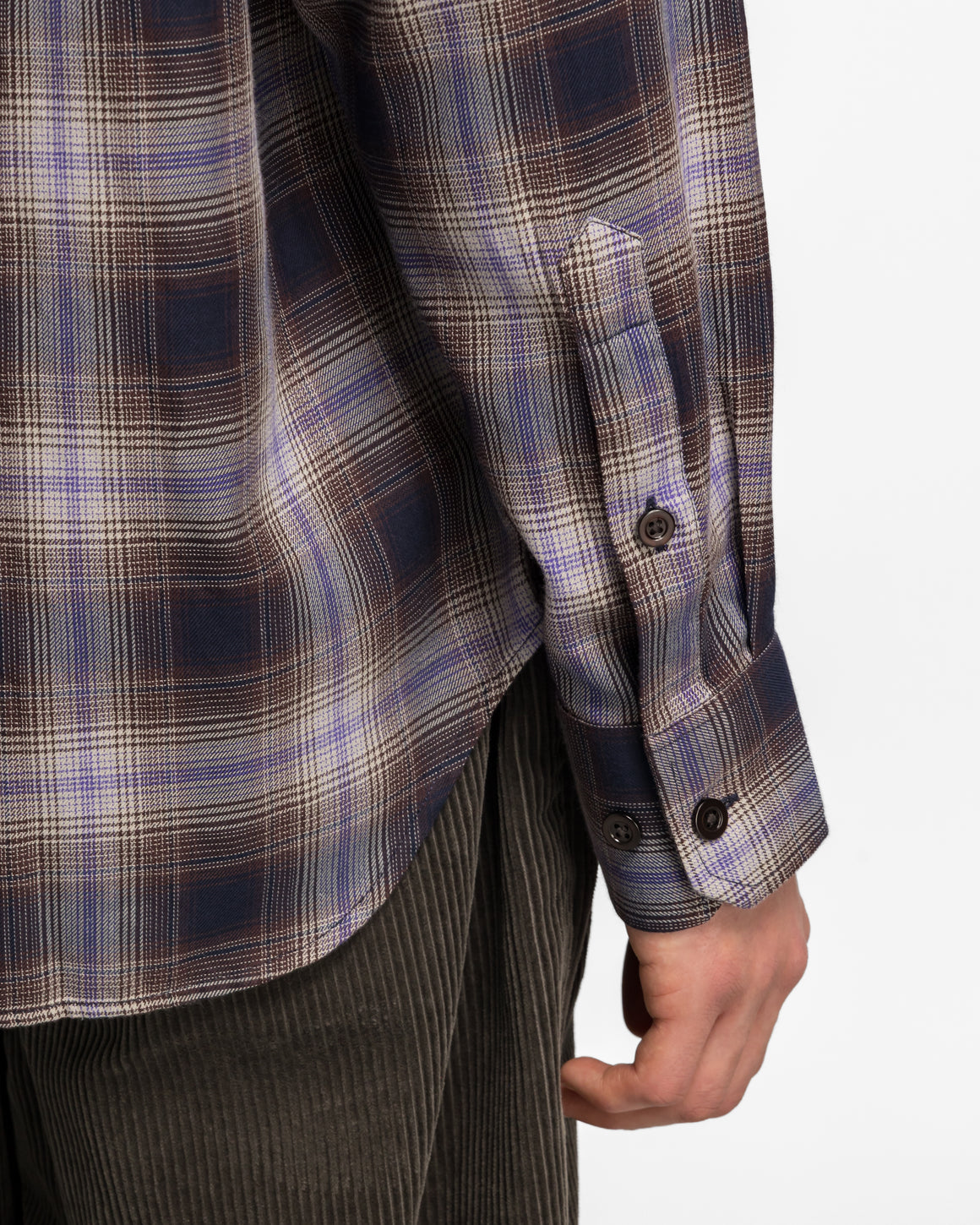 Norse Projects - Falster Fine Cotton Flannel Check Oversize Shirt - Darkest Purple - UP THERE