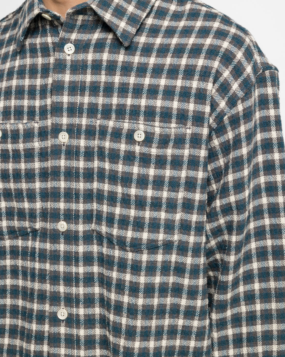 Norse Projects - Falster Heavy Check Shirt - North Sea - UP THERE